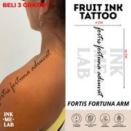 INKMELAB - Fortis Fortuna Adiuvat Fruit Ink Temporary Tattoo 16X4CM - Semi-Permanent Temporary Tatto