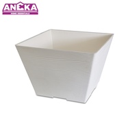 FELTON 45cm Square Flower Pot With Hole - White/Dark Brown/Dark Grey Color (FBL 2494)