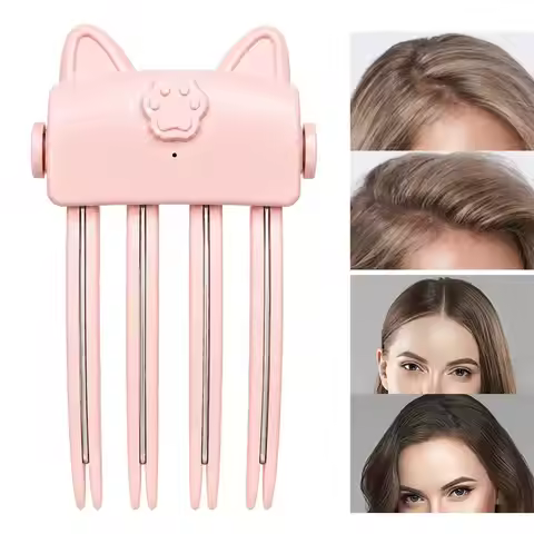 Hair Volumizing Iron 2 Heating Levels Portable Lifting Clamp Comb USB Rechargeable Cordless Volumizi