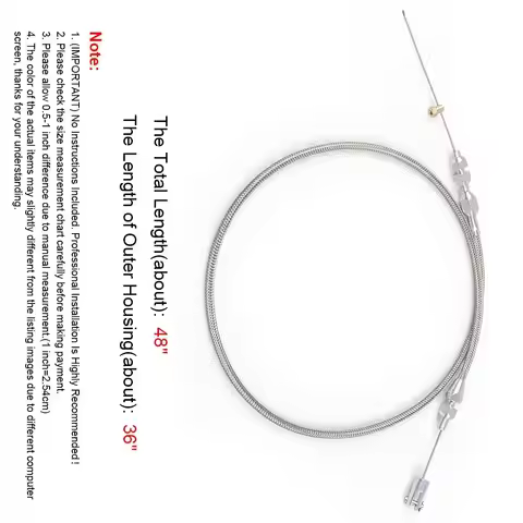 Throttle Gas Cable Kit 36" Stainless Steel Braided For 97-07 Chevrolet/Chevy LS1 Engine 4.8L 5.3L 5.