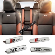 Modified Audi Sline Logo 3D Metal Car Interior Seat Emblem for Audi A4L Q5L A5 A3 Auto Badge Sticker Decal Decoration Accessories