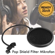 Pop Shield Filter Mikrofon Dual Layer BOP Pop Filter Penyaring Suara Mic Mix Maik Mik Mikrofon Micro