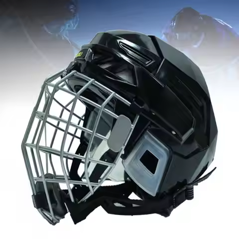 Hockey Helmet Ice Skate Helmet Ice Hockey Helmet Black Adjustable Hockey Gear Roller Skating Helmet