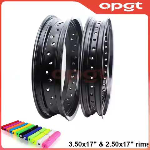 OPGT Motorcycle Dirt Bike 17 Inch Aluminum Wheel Hub Motocross Front 2.50X17" Rear 3.0X17" Rims 36 S