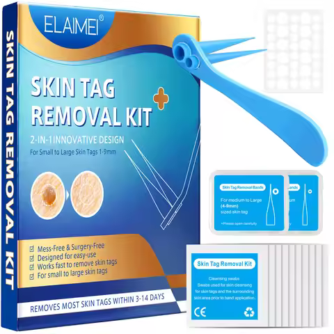 2-IN-1 Innovative Design Auto Skin Tag Removal Kit For Small to Large Skin Tags 1-9mm With Cleansing