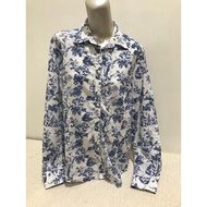 BROOKS BROTHERS ORIGINAL PRELOVED FLOWER BLOUSE LIGHTbiru SIZE 12