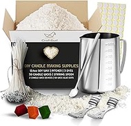 CraftBud 108 Piece DIY Soy Candle Making Kit for Adults & Kids, Include 12.4Oz Soy Wax, Wax Melter,