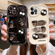 3D Cute Coffee Briquettes rabbit Phone Case For Samsung Galaxy S25 S24 Ultra S22 Plus S24FE Cartoon 