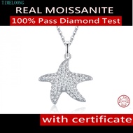 Starfish All Real Moissanite Necklace With GRA Certificate S925 Silver VVS1 3EX D Color Moissanite D