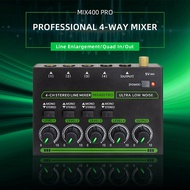 Mix400 Pro 4 Channel Professional Sound Mixer with RGB Light Mini Audio Mixer Line Mixer Small Audio