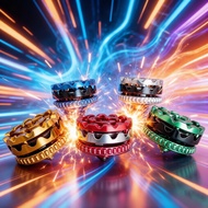 Fidget Spinner Metallic Metal Fire Spinning Top - Anti-Quick Wear Stress Reliever