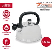 La Cafetiere Whistling Stovetop Induction Tea Kettle 1.6L Silver  Food Grade Stainless Steel Hot Water Tea Pot  Fast to Boil with Loud Whistle and Tea Infuser Brushed กาต้มน้ำ