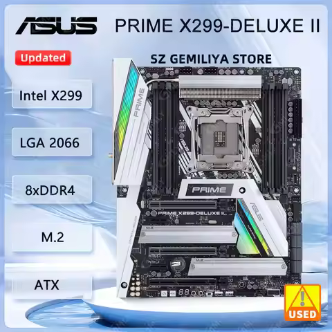 Asus PRIME X299-DELUXE II Motherboard Intel X299 Socket 2066 128GB DDR4 M.2 support Core I9-10940 Co