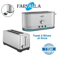 Farfalla FBT-6031 &  FBT-6061| 4-Slice Bread Toaster | Wide Slot Stainless Steel Cool-Touch | 3 IN 1