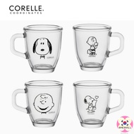 CORELLE COORDINATES Charlie &amp; Snoopy Glass Mug Cup 1P 350ml Gift
