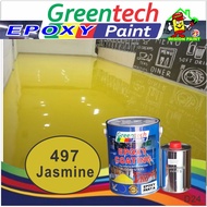 497 JASMINE ( 5L GREENTECH  EPOXY PAINT ) Cat Lantai ( 4Liter Paint + 1Liter Hardener ) FLOOR COATING / WP / 5 LITER