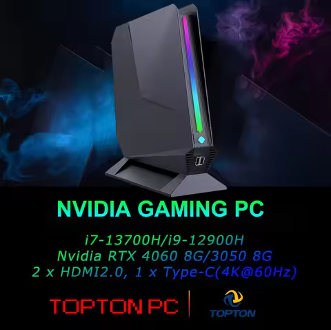 Nvidia Game Pc 12th Intel i9-13900H i7 GeForce RTX 4060 3050 8G Dual Graphics Card Mini PC 4K Triple