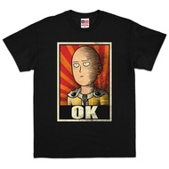 One Punch Man [Saitama Sensei] - เสื้อยืดอนิเมะ หนึ่งหมัดคน สีดำ