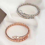 New Spring Snake Bone Bracelet Open Design Live Snake Elastic Bracelet Gold Silver Optional