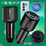 OPPO Car Charger 80W Super Vooc Duo Usb-C + Usb-A Ultra Fast Charging Reno 6 Pro