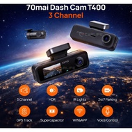 70mai T400 3-Channel Dashcam 2.5K Built-in GPS | Infrared Night Vision | Supercapacitor | E-hailing 