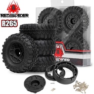 4pcs 57mm 7mm Hex 1.0" Wheel Tires Set Plastic Beadlock Wheel Rims Rubber Tyres for 1/18 1/24 Axial 