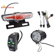 E-Bike Headlight Tail Light Sets Electric Bicycle 24V-48V Light Group Horn Tail Light Brake Light Tu