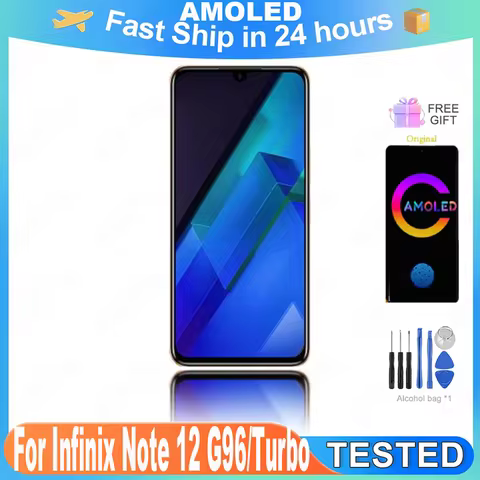 AMOLED 6.7"For Infinix Note 12 G96 X670 LCD Display Touch Screen Digitizer Assembly Replace For Infi