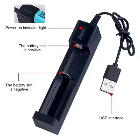 Universal Charger Batteries Li-ion 18650 14500 For Rechargeable 1Slot Battery USB Charger Adapter US