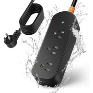Outdoor Extension Cord Waterproof, Heavy Duty Extension Cord Power Strip Waterproof (6 FT)