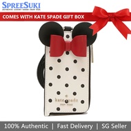 Kate Spade Card case In Gift Box Disney X Kate Spade New York Minnie Mouse Lanyard Off White Black # K4758