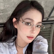 CARIN Glasses 2A92 Pure Titanium Half Frame Retro Oval Fashion Glasses Frame Optical Frame Suitable 