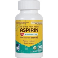 Rite Aid Aspirin Enteric Tablets 81 mg Aspirin 500 Keping LowDose untuk Melegakan Kepala Keselamatan