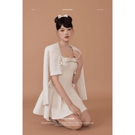 [NEW ARRIVAL] Luxurious and Elegant 2-Strap Pleated Dress Set and Jacket LAGOM | BLISS BLISS BLISS B