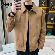 แจ็คเก็ต JEEP SPIRIT 2023ฤดูใบไม้ร่วงและฤดูหนาวปกเสื้อคลุมแบบสบายๆผู้ชายฤดูใบไม้ผลิและฤดูใบไม้ร่วง