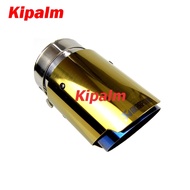Akrapovic Glossy Golden Universal Straight Edge Car Exhaust Tip Muffler Pipe End Tips Blue Burnt Stainless Steel tube