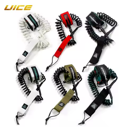 UICE Surfing Leash 7MM 11-10FT Surfing Elastic Coiled SUP Paddle Leash Surfboard Ankle Leash Super S