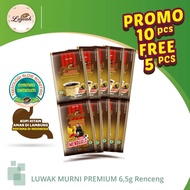 Kopi O Luwak Murni - 15Sx6.5g Mini Sachet/serbuk Kopi tanpa gula dan 10Sx20g Dengan Gula [Coffee O W