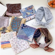 Multifunctional Scarves Square Cotton Scarf Floral Head Scarf Hairband 56x56cm