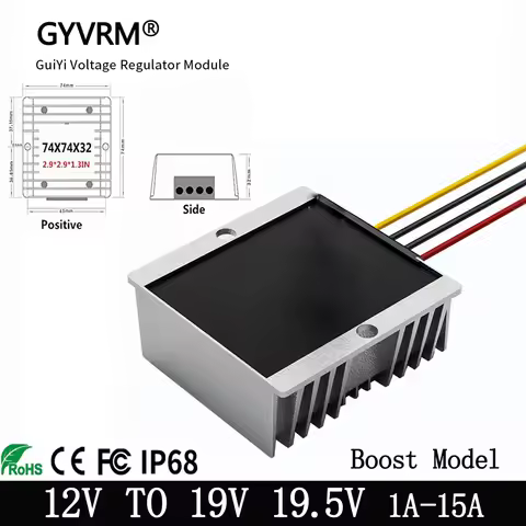 DC DC 12V TO 19V 19.5V 20V Boost Converter 12V TO 19V 1-15A Boost Converter 12V TO 19.5V20V for Car 