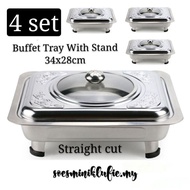 4 set 34x28 buffet embossed/buffet tray set/buffet food tray/serving