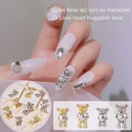Metal bear nail accessories net red nail accessories 3D love bear Nail Art