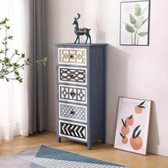 Internet Celebrity Solid Wood Bedside Table Multi-Layer Drawer Storage Cabinet Bedroom Side Cabinet Retro Distressed Storage Small Cabinet
