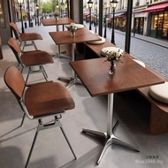 Table Korean Table Chair Ocean Style Square Table Hotel Retro Cafe Solid Wood Restaurant Commercial 