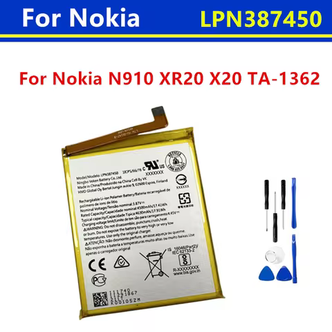 New Replacement Battery LPN387450 For Nokia N910 XR20 X20 TA-1362 4630mAh Battery + Free Tools