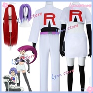 anime pokemon team rocket cosplay costume with jessie & james wig