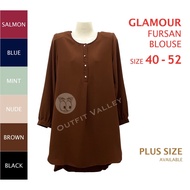 GLAMOUR Plain Long Fursan Blouse (size 40-52) P8016