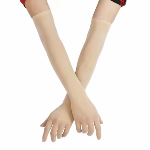 Halloween Opera Prom Mesh Transparent Gloves Seamless Mitten Long Sheer Finger Pantyhose Gloves