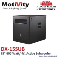Motivity DX-15SUB 15" 600 Watt Active Subwoofer