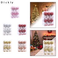 Dickly 24x Christmas Ball Ornaments Clear Decorative Baubles Xmas Tree Baubles Set for Festival